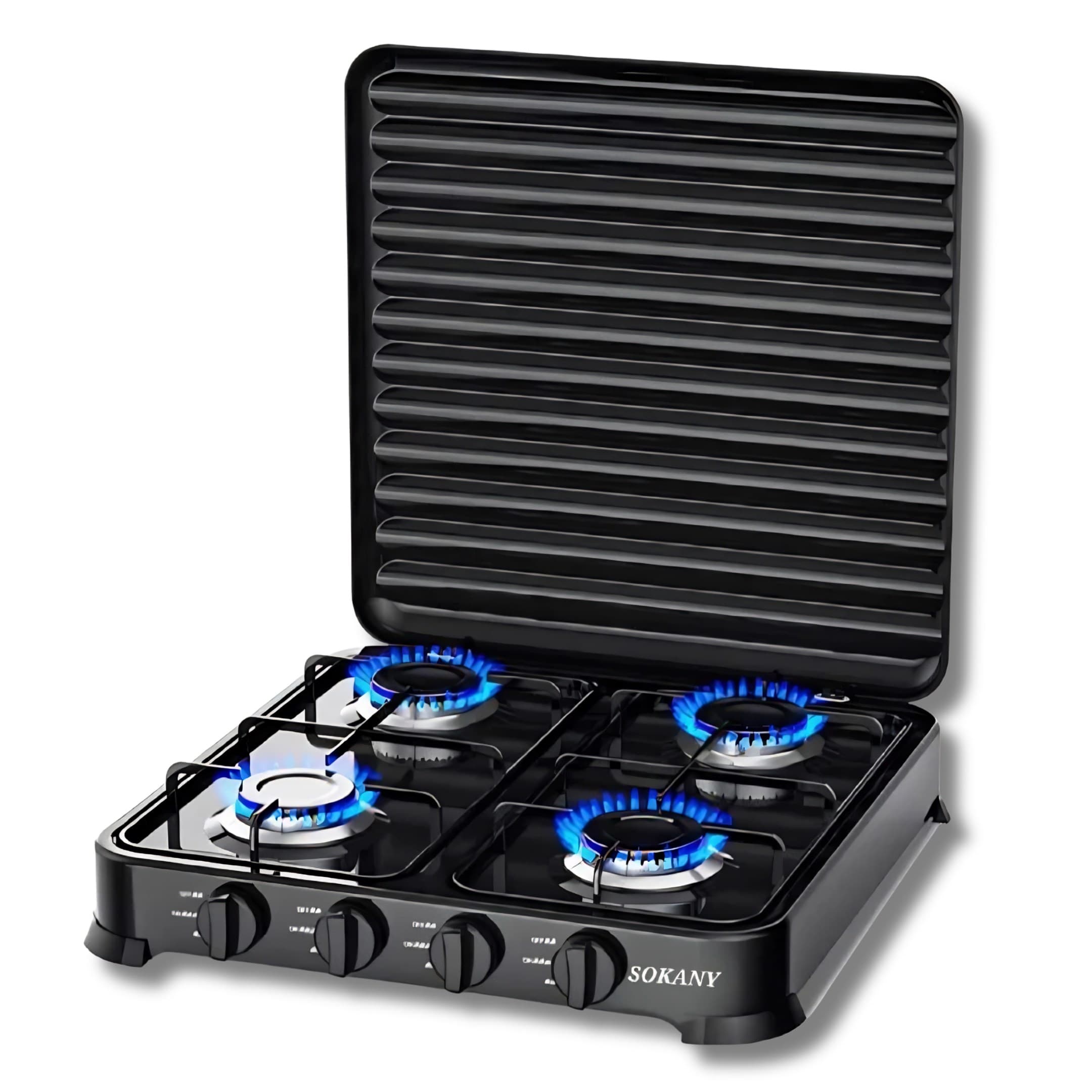 Estufa De Mesa A Gas Sokany 4 Puestos De Acero Inoxidable