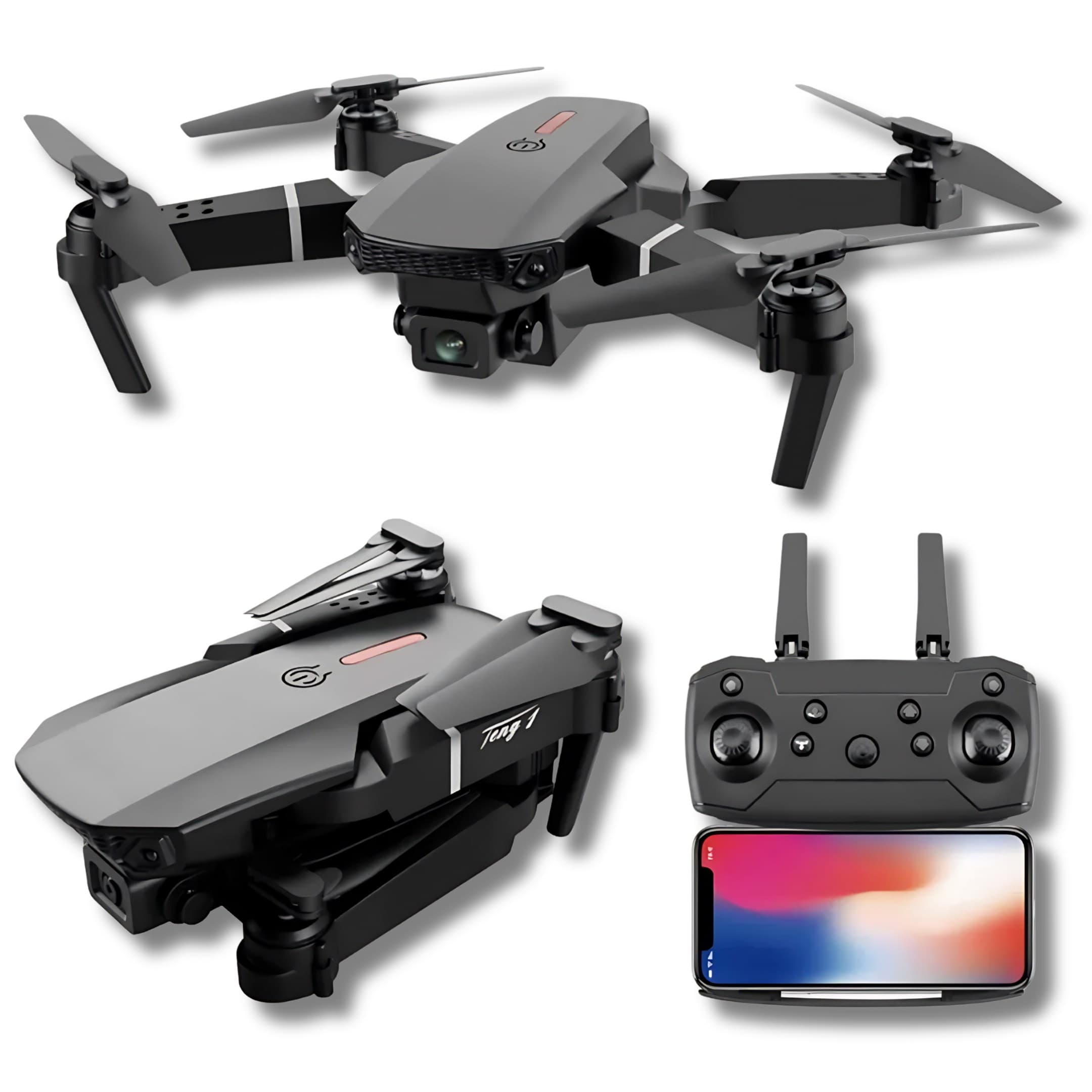 Drone E88 Pro Cámara Dual HD, WiFi Y Maletín De Transporte
