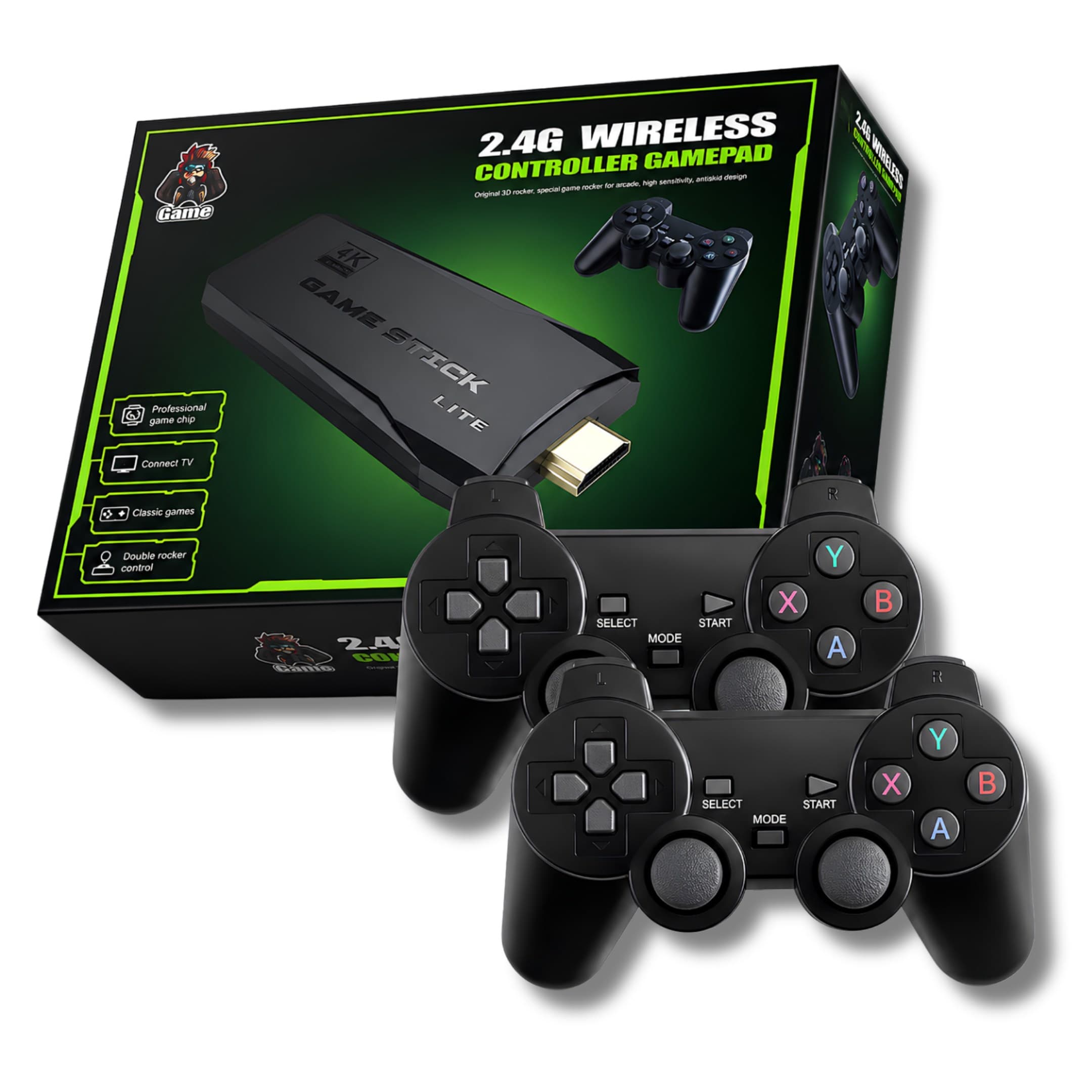 Consola De Videojuegos Retro Portátil Caja Verde Con Miles De Juegos Clásicos