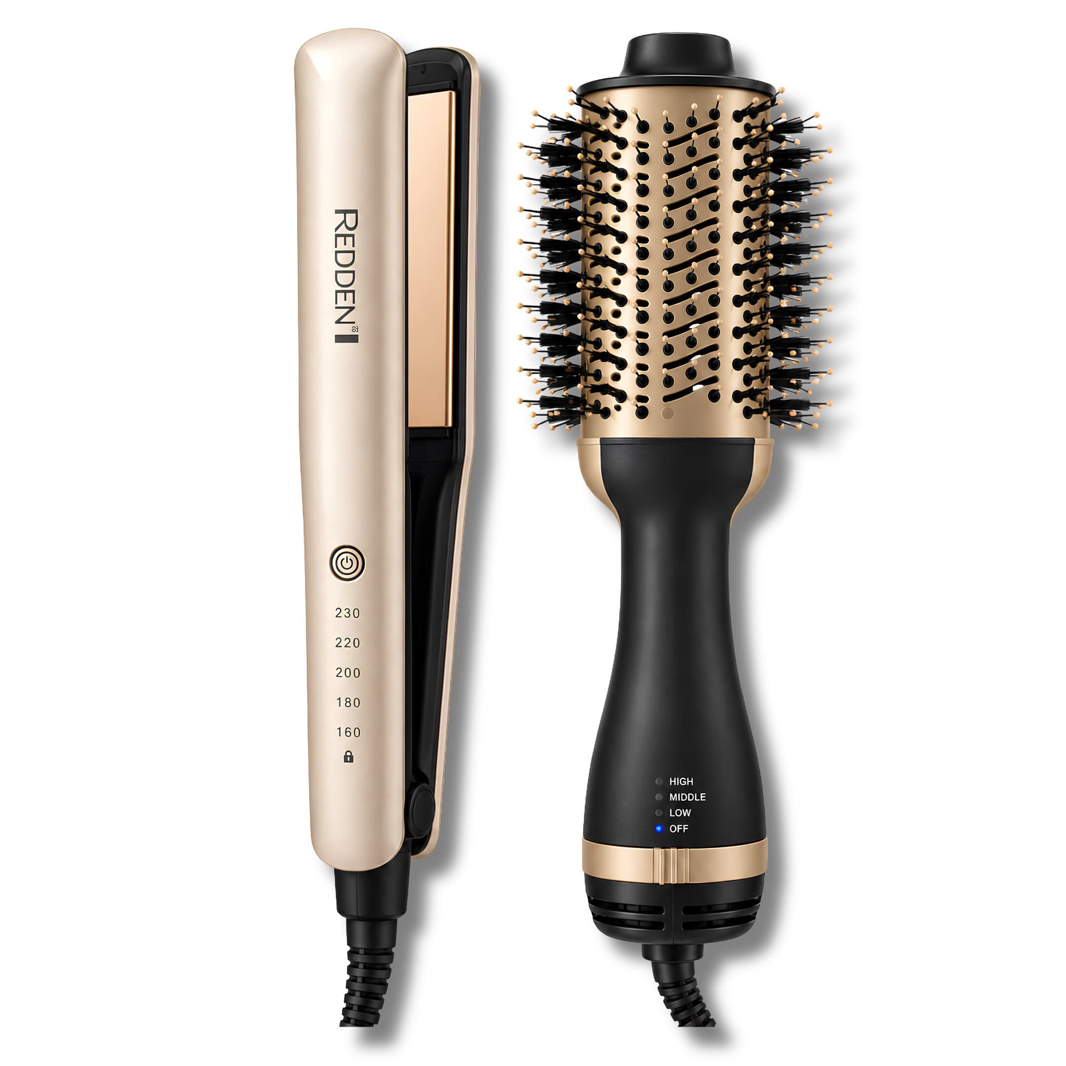 Set Combo Keratina De Plancha Y Cepillo Redden 2562 Para Cabello 1.1