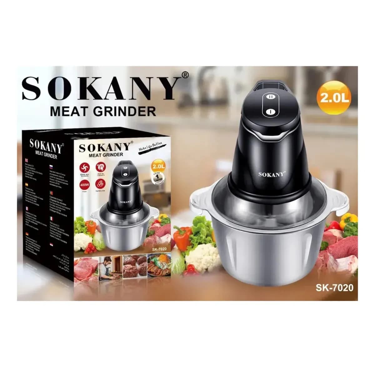 Picadora Eléctrica Multifunción Sokany