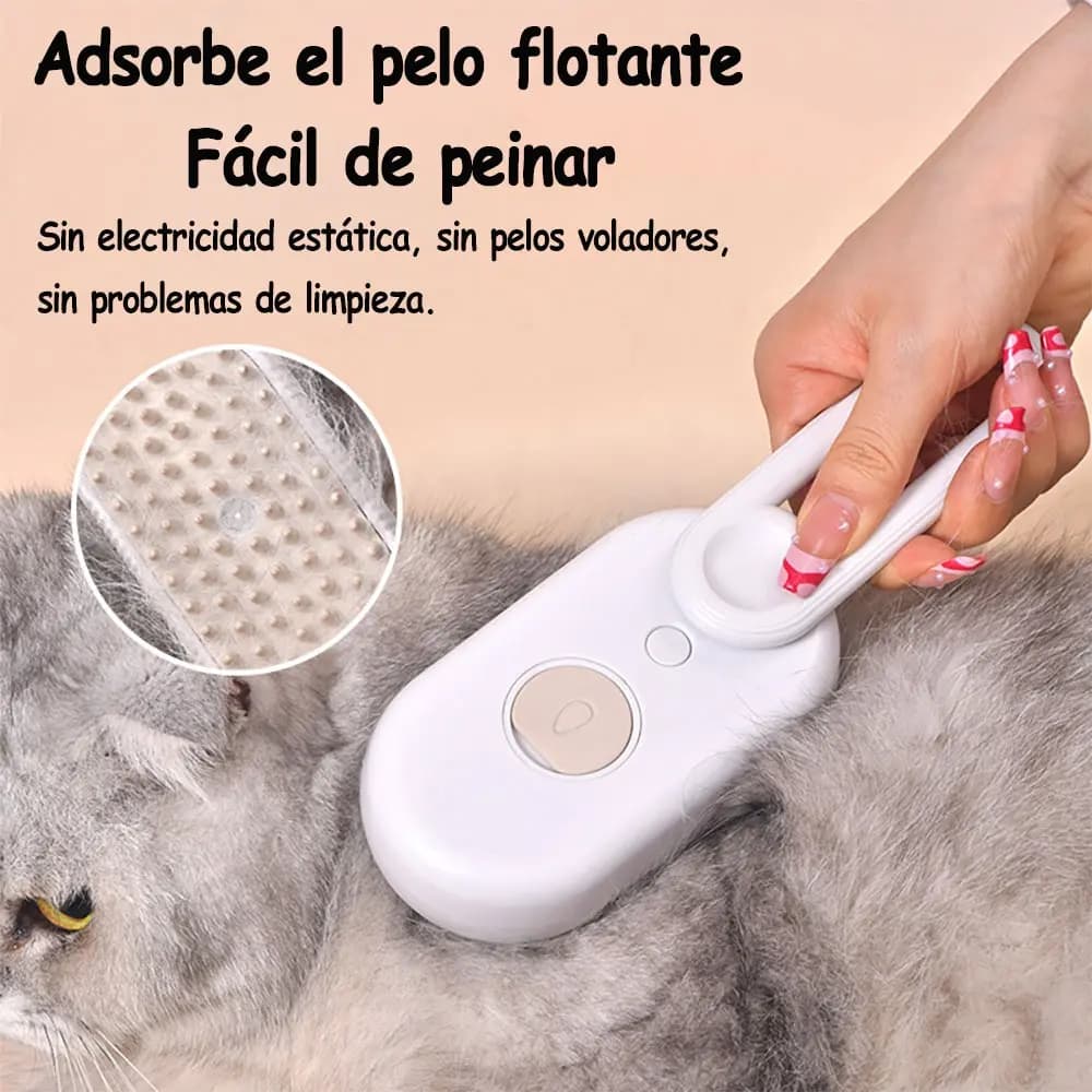 Cepillo A Vapor Para Mascotas 3 En 1