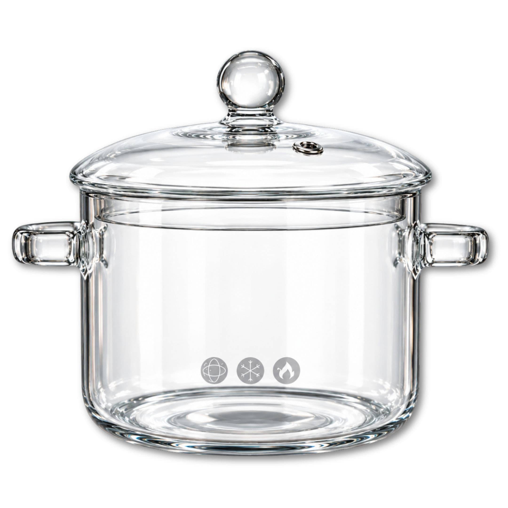 Olla De Vidrio Borosilicato Resistente Al Calor Diseño Elegante Y Alta Durabilidad