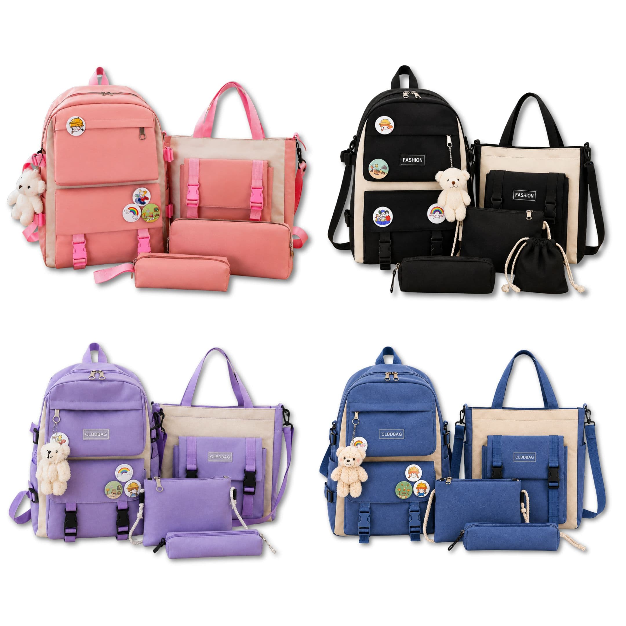 Maleta Escolar Multifuncional Kit De 5 Piezas Completo Práctico Y Duradero