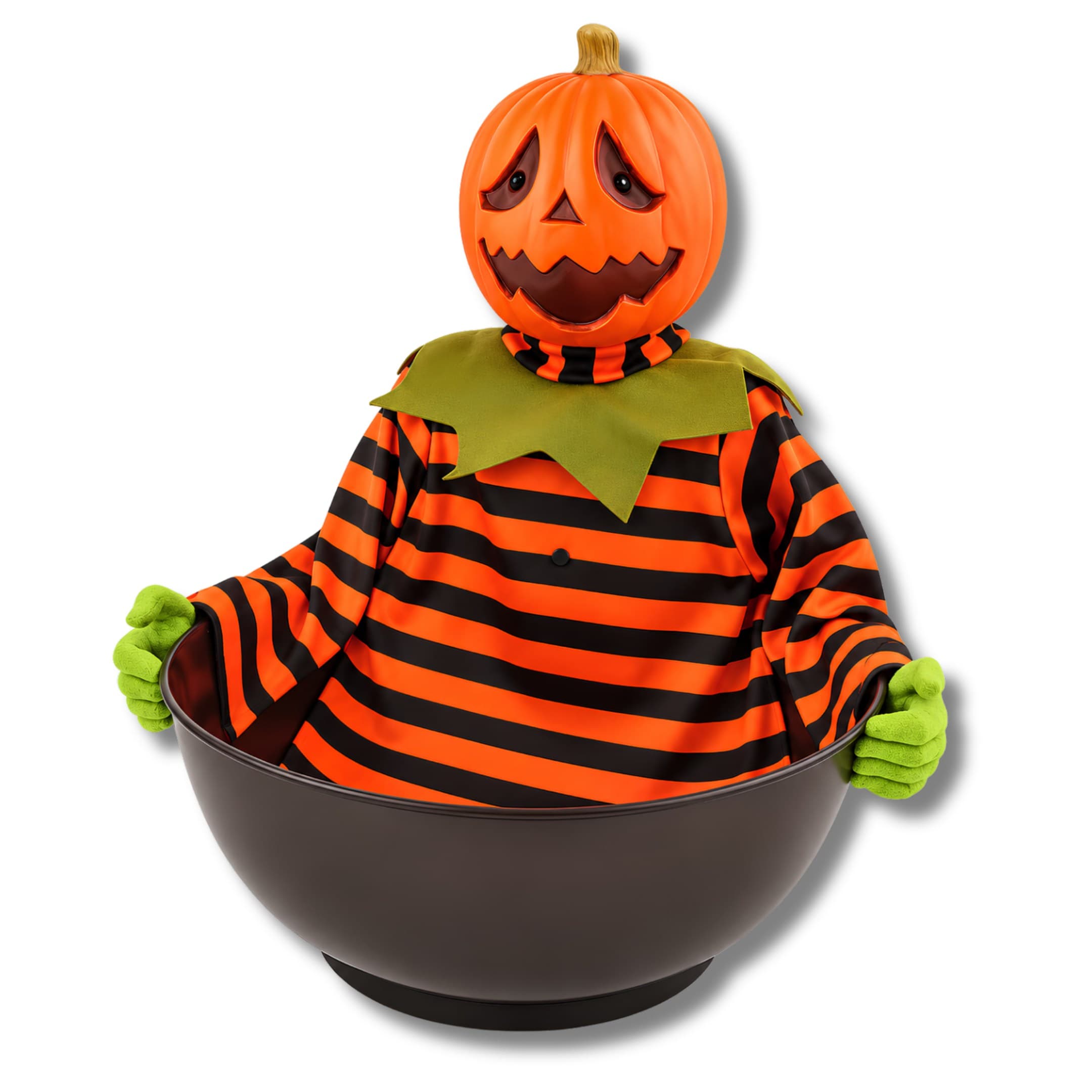 Recipiente Dulcero Interactivo Con Muñeco De Calabaza Para Halloween Canasta