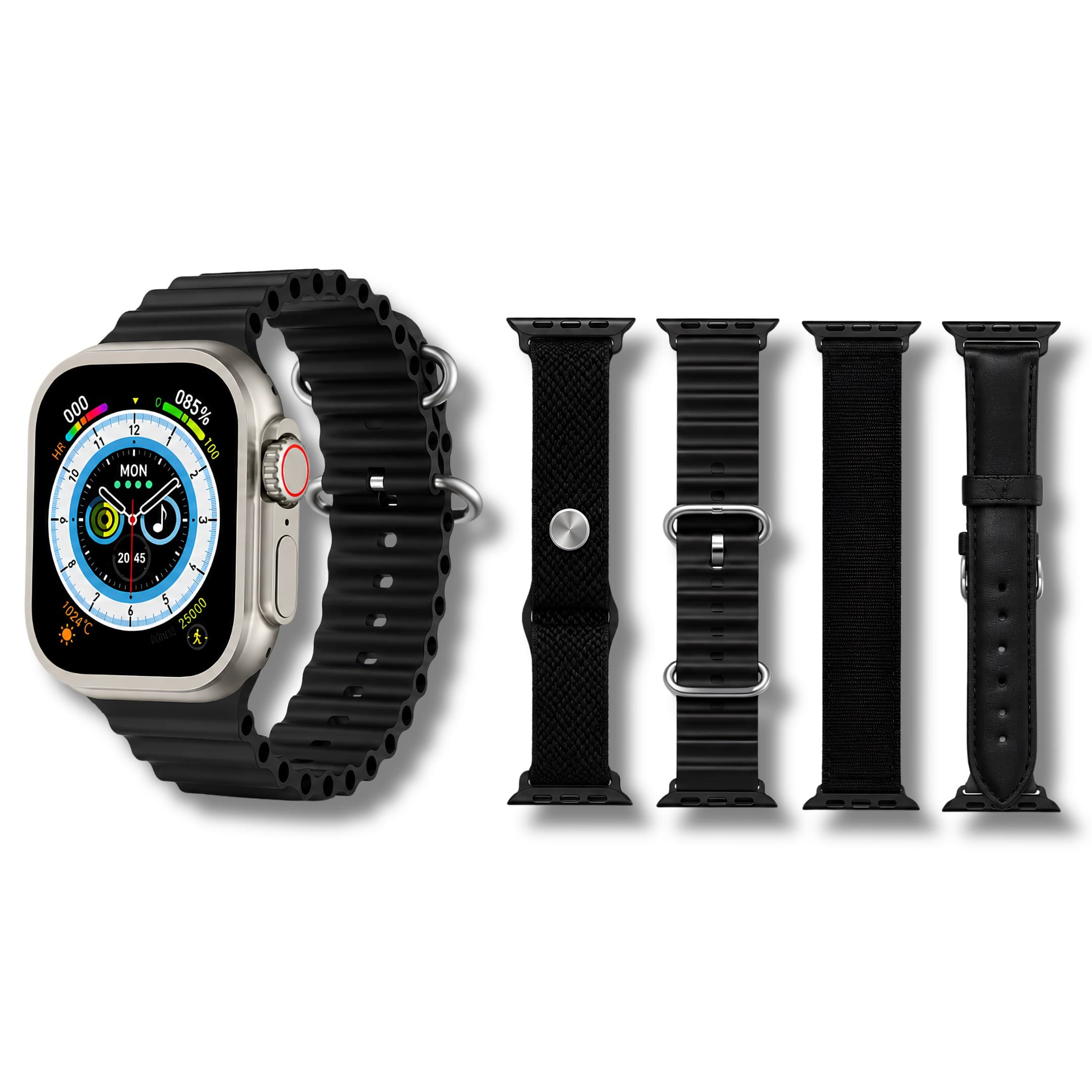 Smartwatch Ultra 4 En 1 Pantalla 2.03" Con 4 Correas Intercambiables