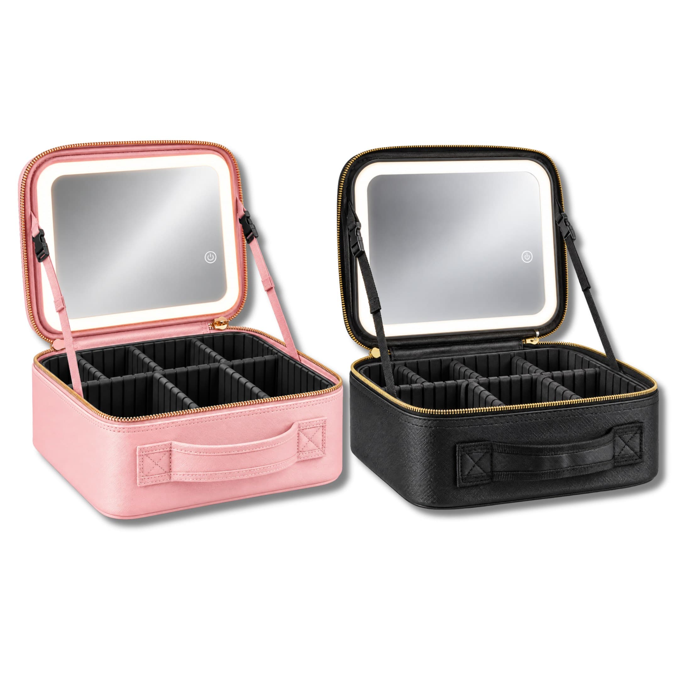 Maletin Organizador De Maquillaje Profesional Con Luz Y Espejo Cosmetiquera