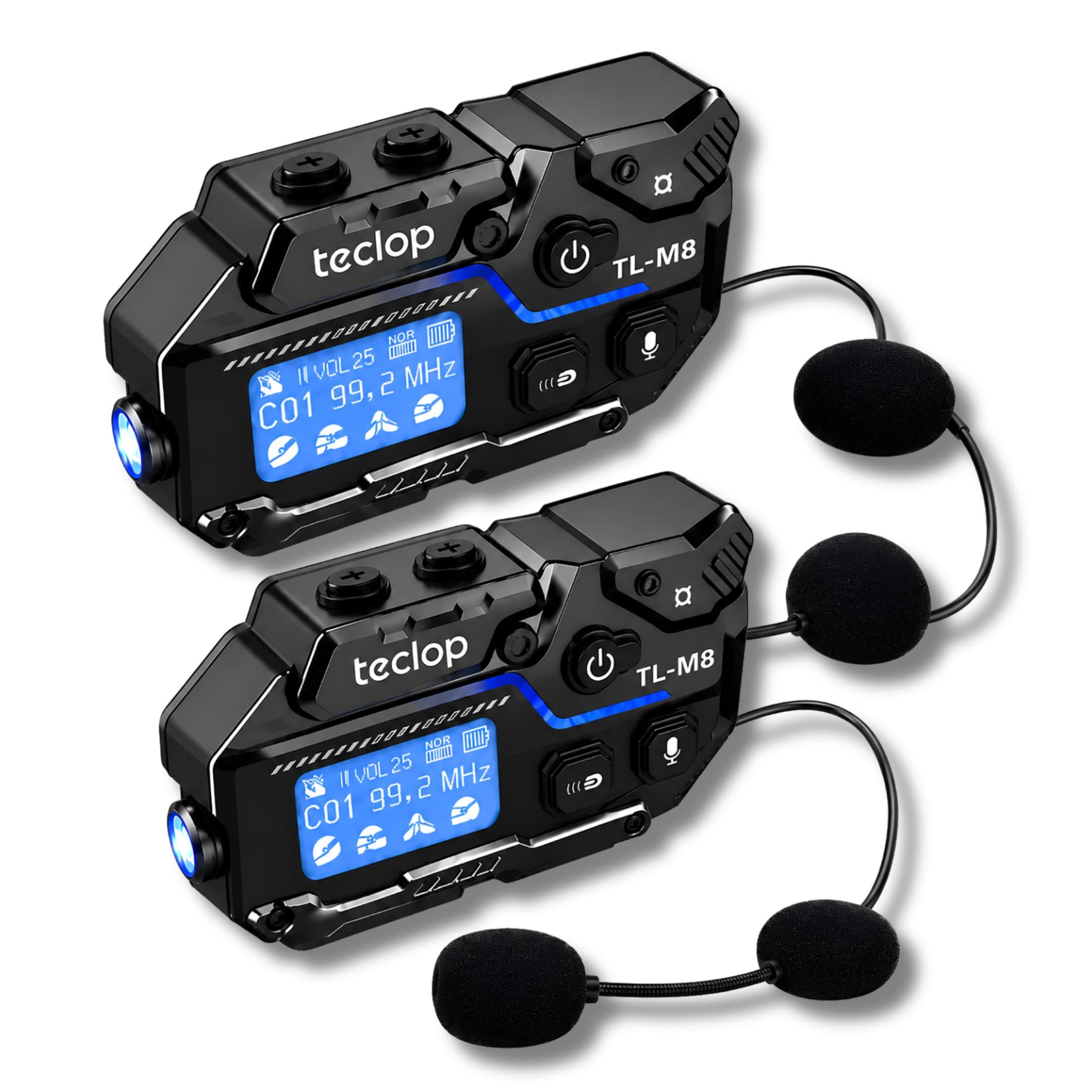 Intercomunicador Para Casco De Moto M8 Combo x2 Audifonos Manos Libres