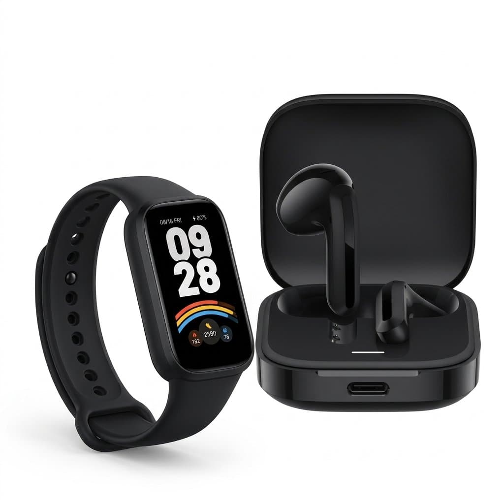 XIAOMI BAND 9 ACTIVE (NEGRO) + BUDS 6 ACTIVE (NEGRO) (ORIGINAL)